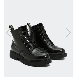 Nasty Gal patent leather combat boot